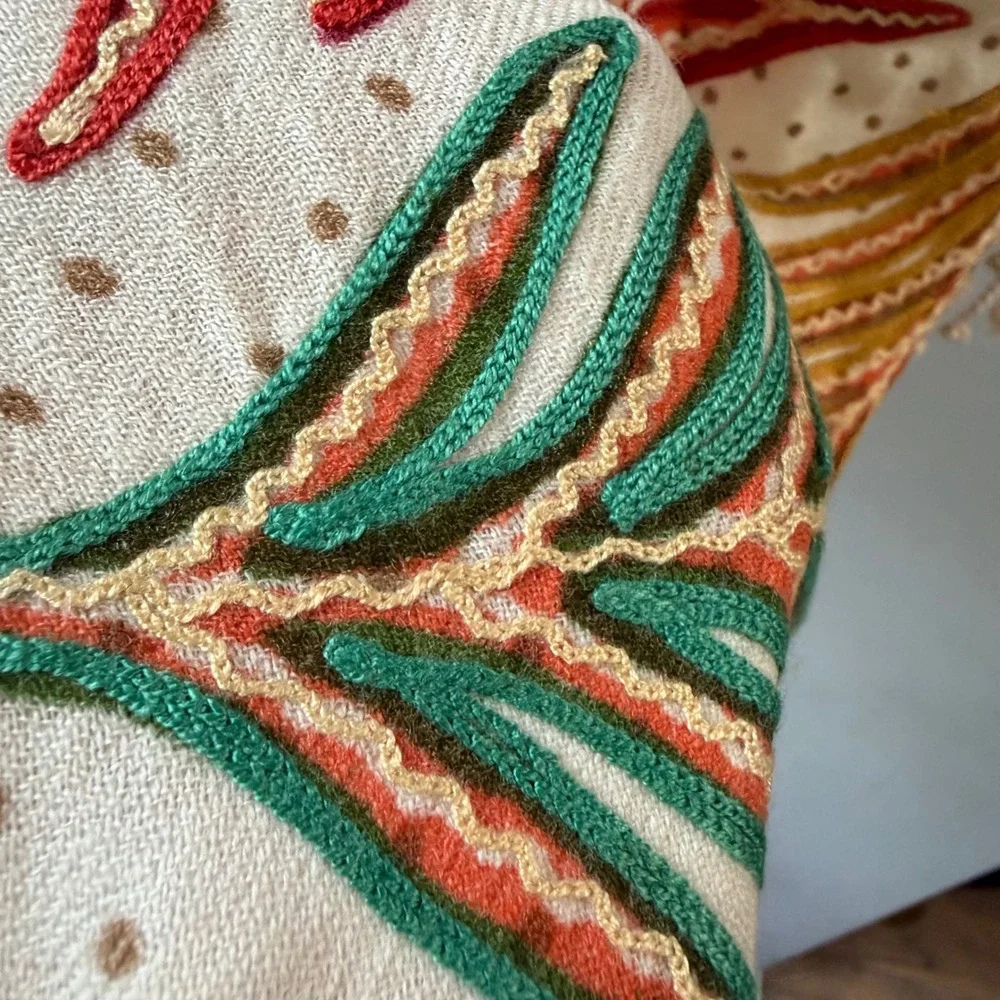 Unbranded Scarf Shawl Womens OS Cream Good Polka Dot Embroidered Tropical Fringe